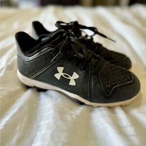 Under Armour Kids Black and White Baseball Cleats